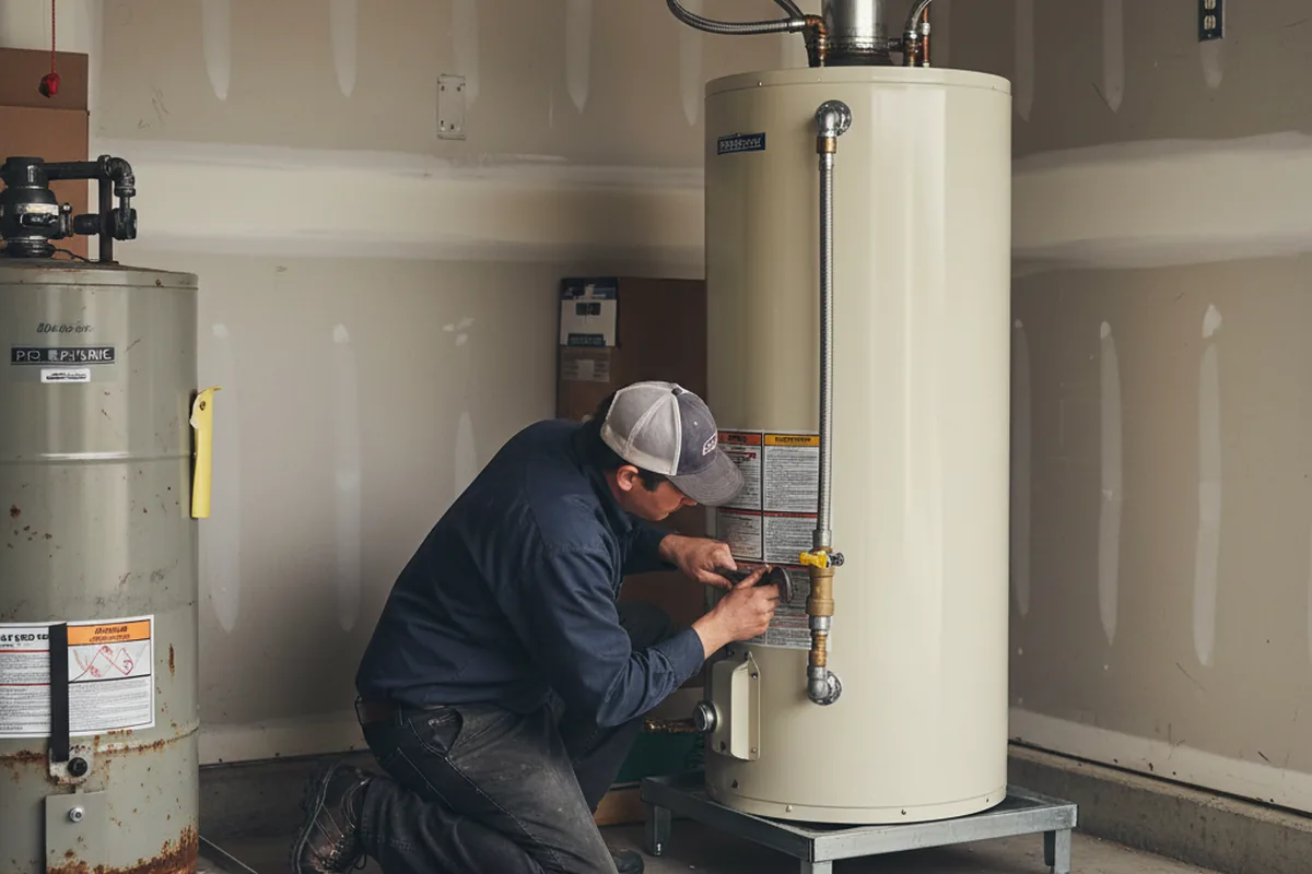 Water heater and shutoff valve replacement in Dana